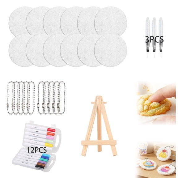 Magic Foam Texture Painting Kit, Magic 3D Foam Texture Paper Painting Kit Effect Texture Painting Set, Set for Young Artists, Magic Puffy Paint Kit, for Birthday Holiday (Circle)