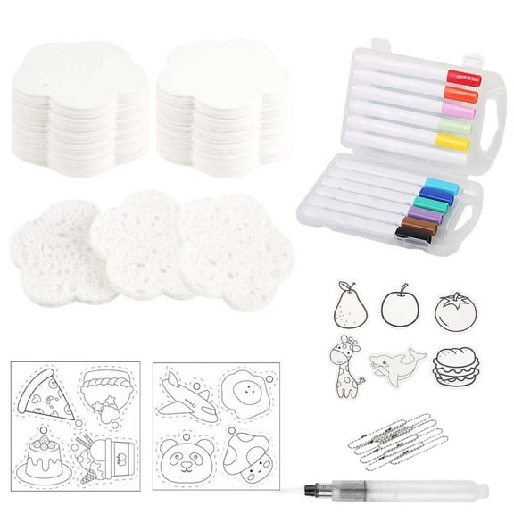Magic Foam Texture Painting Kit, Magic Puffy Paint, 3D Drawing Magic Canvas Sponge with Water Pen Set,Handmade DIY Painting Paper Foam Texture Blank 3D Puffy Popcorn Art Paper(C)