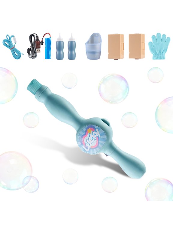Magic Fog Bubble Wand, Bubble Liquid Refill with Bubbles Gloves for Parties Outdoor Play