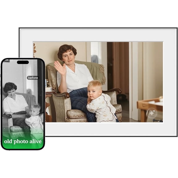 Magic Frame[Old Photo Alive]  10.1" Digital Picture Frame, 1920*1200 IPS Touch Screen, AI Photo to Video, Unlimited Cloud Storage, Picture Share with APP, Easy to Use, Best Gift for Mom