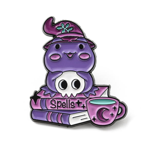 Magic Frog & Book Enamel Pin Brooch for Backpack Clothes Skull 30.5x26.5x1.6mm
