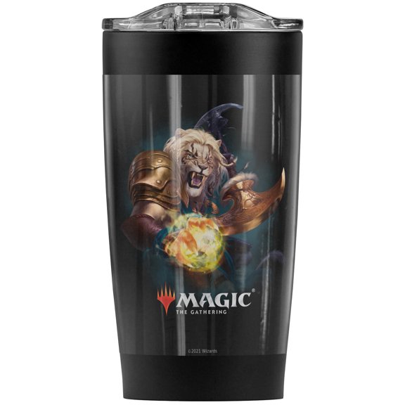 Magic The Gathering/Ajani Stainless Steel Tumbler 20 oz Coffee Travel Mug/Cup, Vacuum Insulated & Double Wall with Leakproof Sliding Lid | Great for Hot Drinks and Cold Beverages