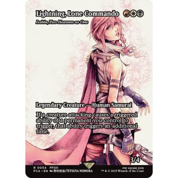 Magic the Gathering - Universes Beyond: FINAL FANTASY: Through the Ages - Lightning, Lone Commando - Isshin, Two Heavens as One (Showcase) Near Mint Foil
