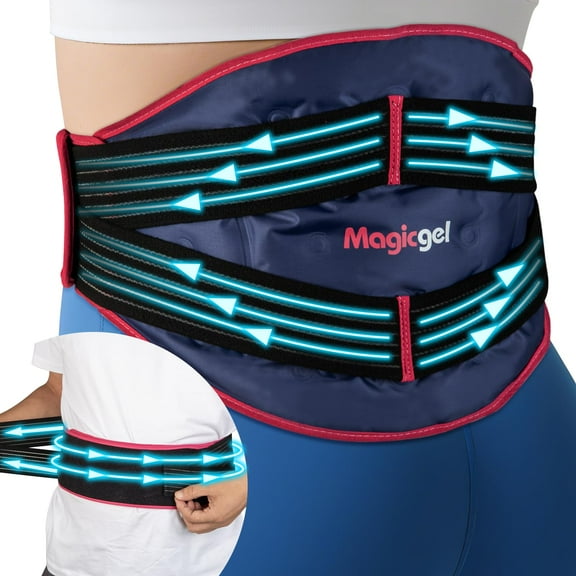 Magic Gel Back Ice Pack – Reusable Hot & Cold Gel Wrap for Back & Lower Body, Maximum Compression Sports Ice Pack, Flexible Cold & Hot Therapy