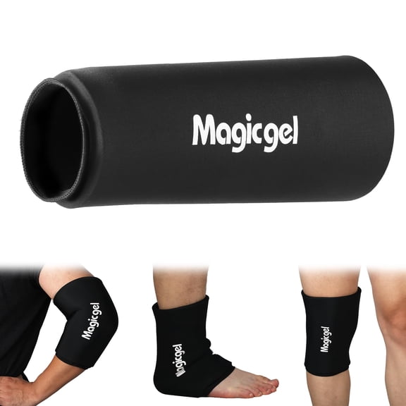 Magic Gel Ice Pack for Knee - Reusable Cold Wrap for Injuries - Soft Flexible Cooling for Icing Knees, Elbow, Calf, Wrist - Adjustable Wraparound Straps