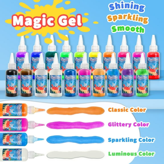 Magic Gel Toy Kit with 20 Models, New Formula and Safety, DIY Toy to Training Senses, Gift for Children