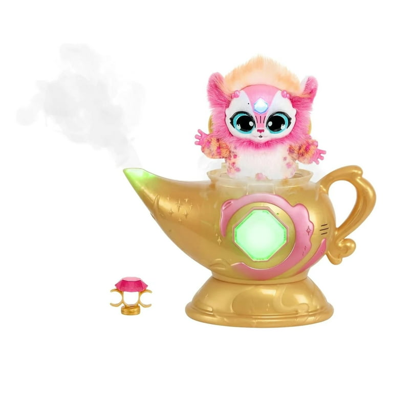  Magic Mixies Magic Genie Lamp with Interactive 8 Pink Plush  Toy and 60+ Sounds & Reactions. Unlock a Magic Ring and Reveal a Pink Genie  from The Real Misting Lamp. Gifts