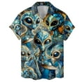 thumbnail image 1 of Magic Golden Art Alien Hawaiian Shirt For Men Vintage Aliens Mens Hawaiian Shirts Short Sleeve Button Down Shirt Men, 1 of 7