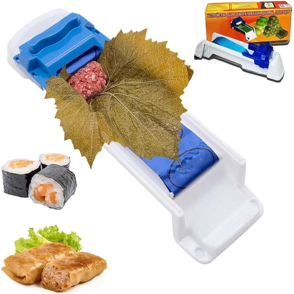 Magic Grape Leaves Roller Tool, DIY Stuffed Meat & Vegetable Rolling Machine for Dolma, Sushi, Cabbage Rolls, White