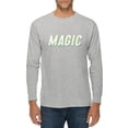 thumbnail image 1 of Magic Graphic Long Sleeve Crewneck Tee - Heather Grey 2XL, 1 of 4