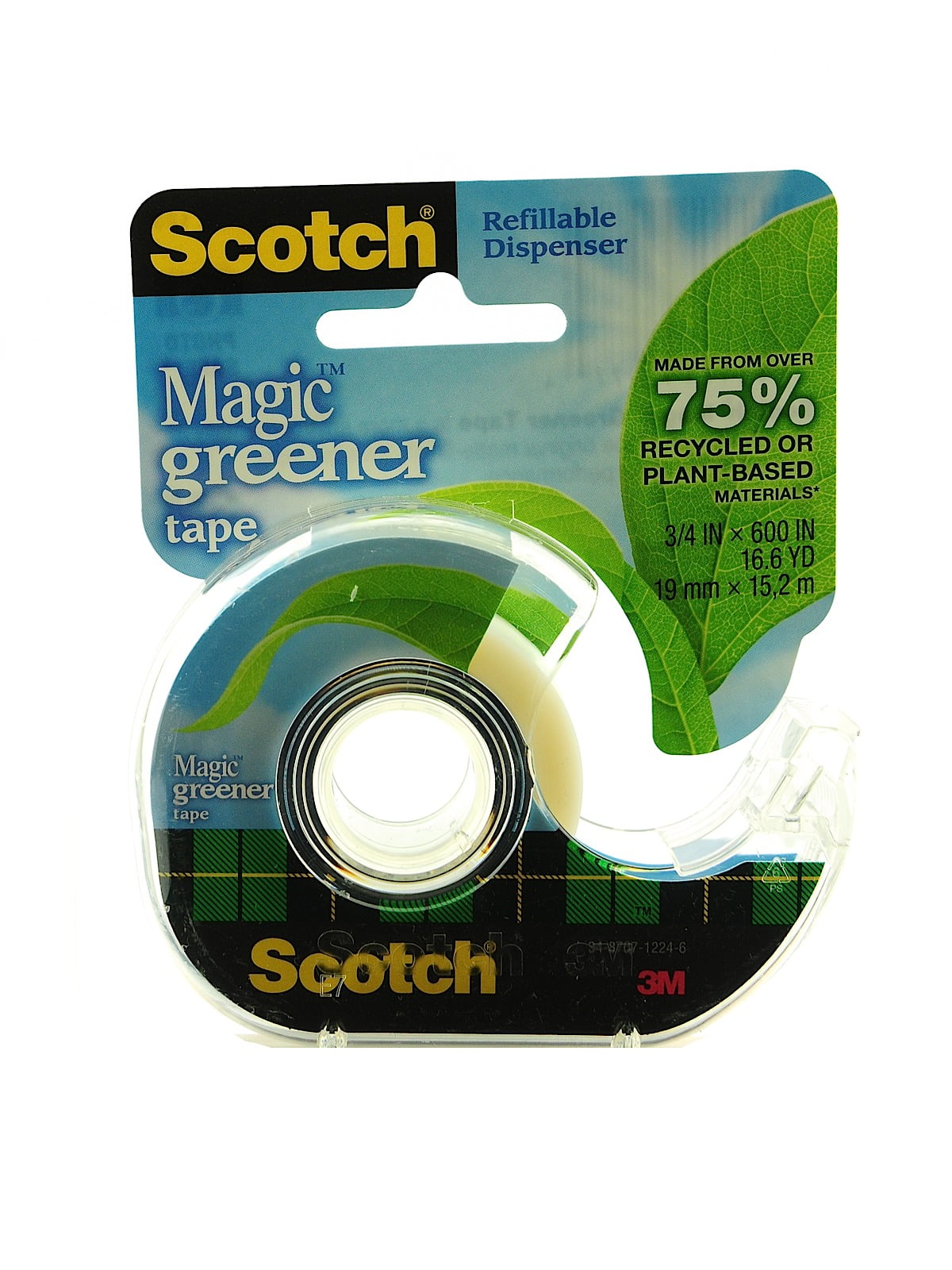 Magic Greener Eco-friendly Tape 3/4 Inch x 600 Inch Roll (Pack of 12)