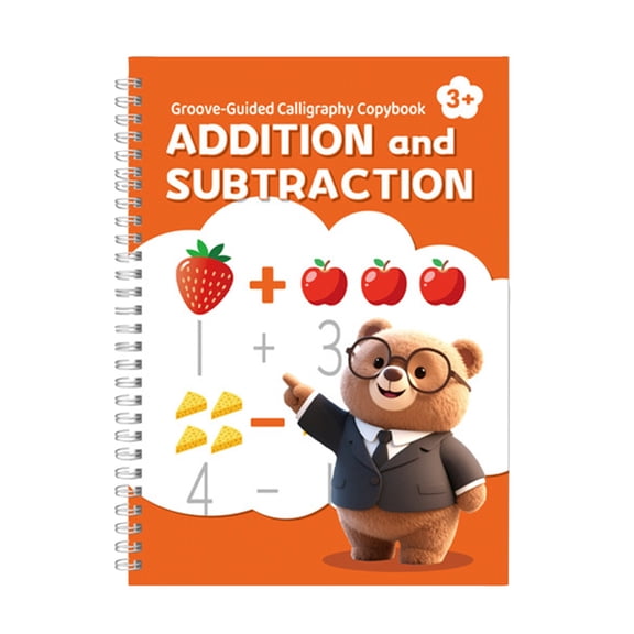 Magic Groove Practice Copybook, Reusable Magic Copybook, Handwriting Exercise Book With Numbers, Letters And Animals Tracing, Coil Spiral Binding, 7.28*10.24 Inches.
