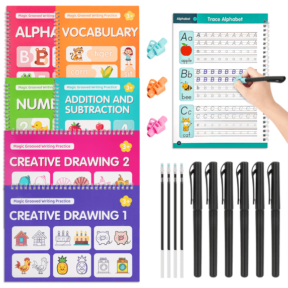 Magic Grooved Writing Practice Books, Reusable Handwriting Practice ...