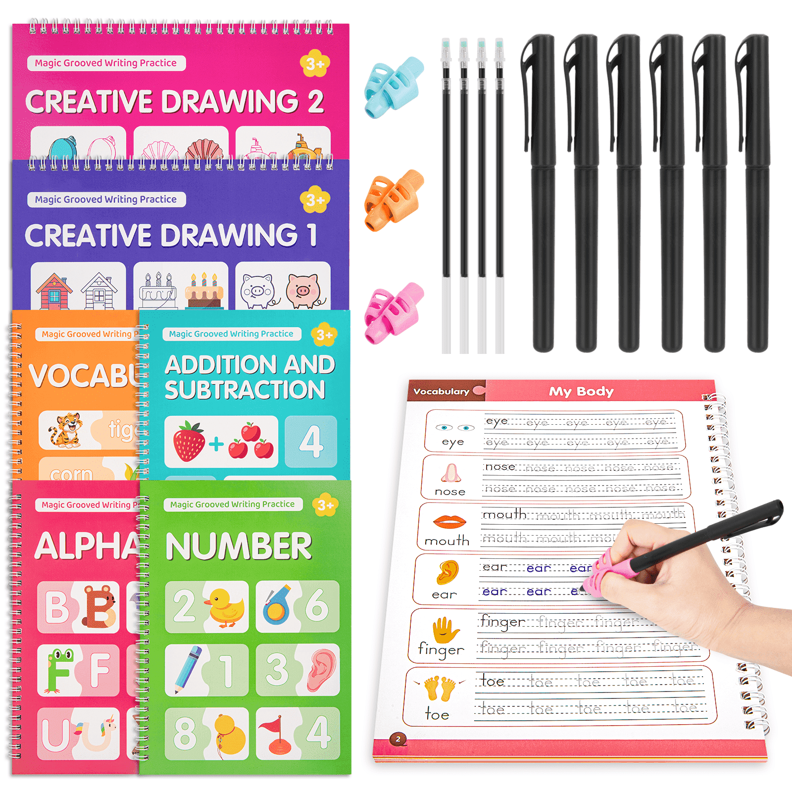 Grooved Writing Paper Grooved Writing Practice, Reusable Grooved Handwriting Copybooks ...