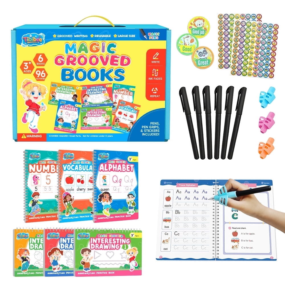 Grooved Writing Paper Magic Grooved Writing Practice for Kids Ages 3–8, Reusable Handwriting ...