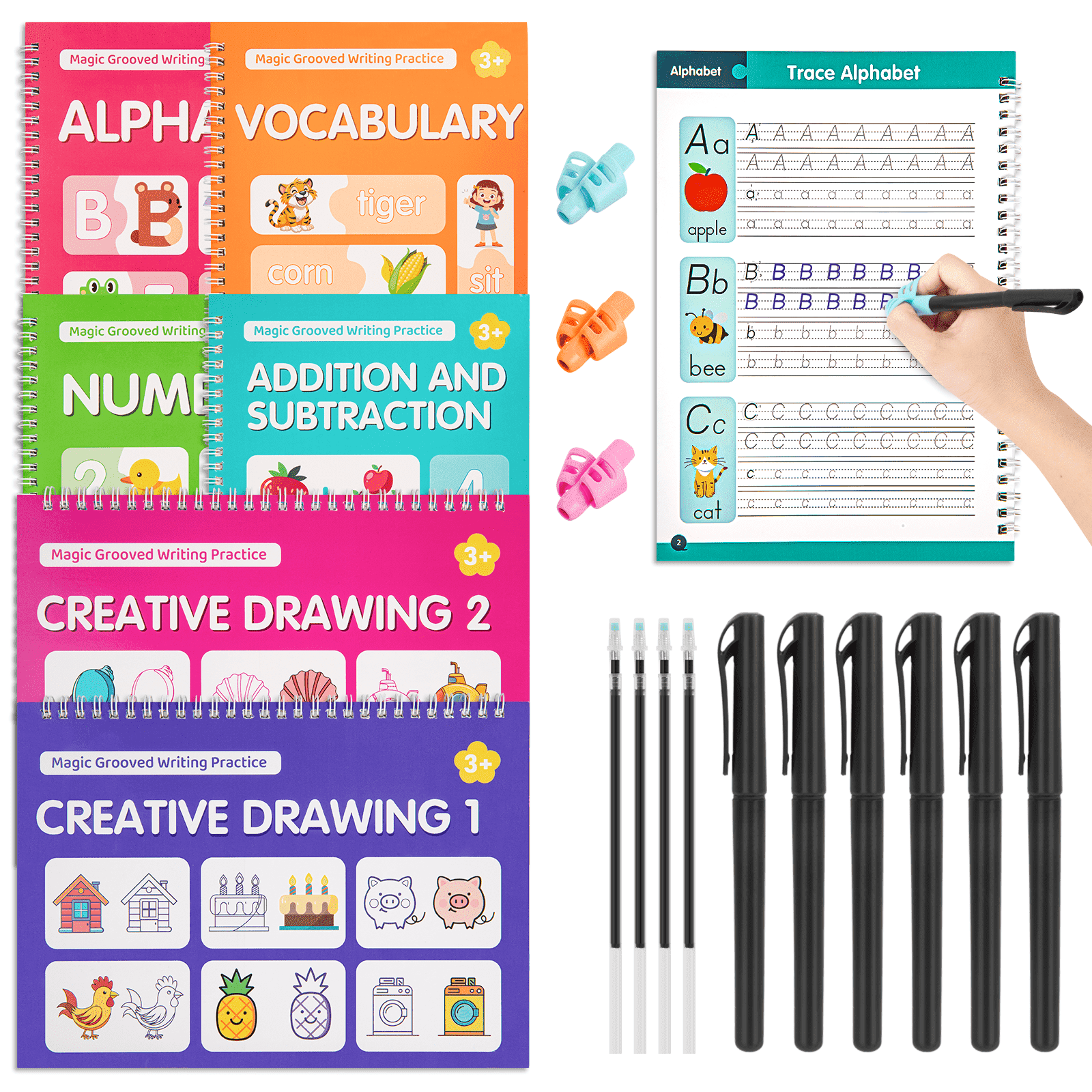 Magic Grooved Writing Practice Books, Reusable Handwriting Practice ...