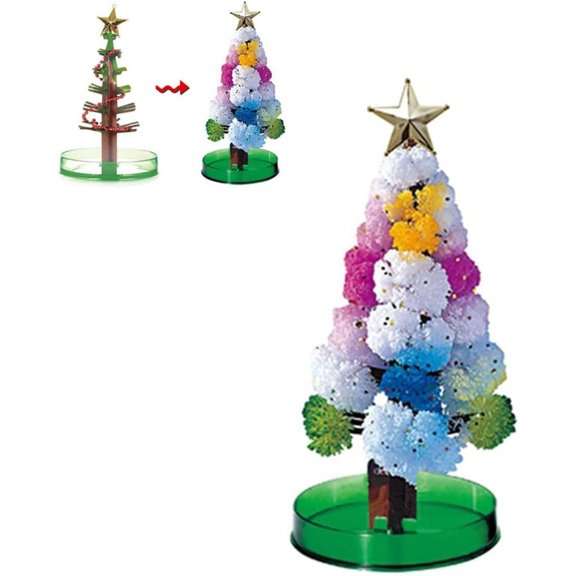 Magic Grow Christmas Tree – Magic Crystal Christmas Tree DIY Kit, Grow Your Own Miniature Christmas Tree with Sparkling Crystals (Green)