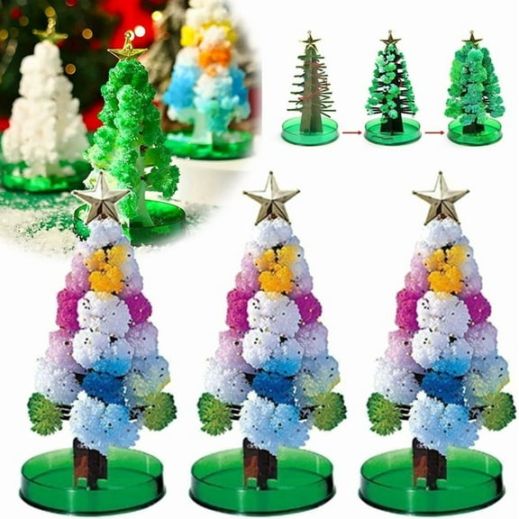 Magic Grow Christmas Tree, Magic Crystal Christmas Tree, Grow a Christmas Tree Kit & Accessories, Magic DIY Blossom Christmas Tree, Colorful DIY Paper Growing Christmas Tree Ornament(Green*1)