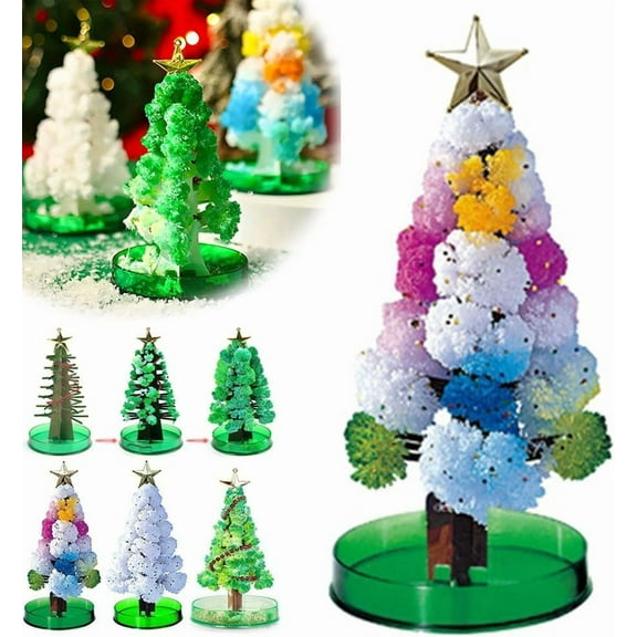 Magic Grow Christmas Tree, Magic Crystal Christmas Tree, Grow a Christmas Tree Kit & Accessories, Magic DIY Blossom Christmas Tree, Colorful DIY Paper Growing Christmas Tree Ornament(Green*1)