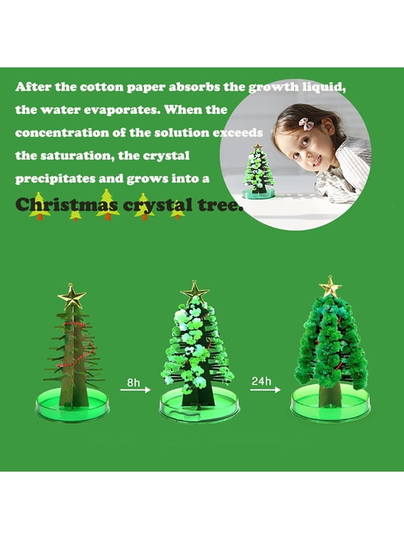 Magic Growing Christmas Tree Crystal Christmas Tree Green Colorful Presents Novelty Kit for Kids Funny Educational and Party Toys DIY Christmas Tree Nightmare Before Christmas Decorations