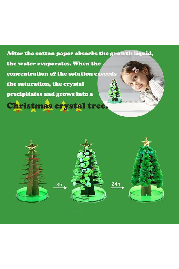 Magic Growing Christmas Tree Crystal Christmas Tree Green Colorful Presents Novelty Kit for Kids Funny Educational and Party Toys DIY Christmas Tree Nightmare Before Christmas Decorations