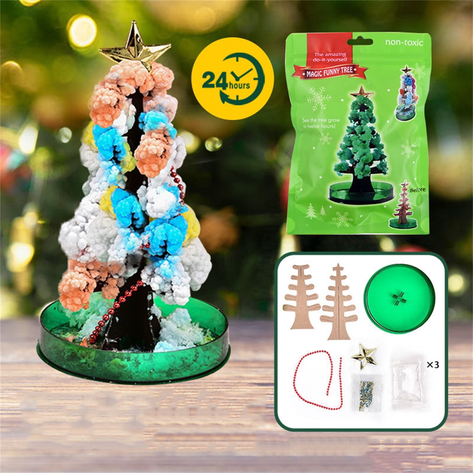 Magic Growing Crystal Christmas Tree Kit-10ml DIY Fun Educational ...
