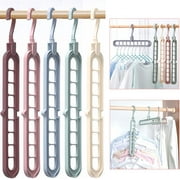 Magic Hanger Organizer, Space Saving Hangers, Multifunctional Storage Hanger, Non-Slip Hangers, Cascading Hangers, Anti-Wrinkle Clothes, Plastic Organizer Hangers 4 Pcs, White