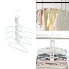 1set/10pcs Plastic Clothes Hangers, Anti-slip, Multi-functional Hangers  With Hanging Girdles Design, Large Size For Wardrobe Storage