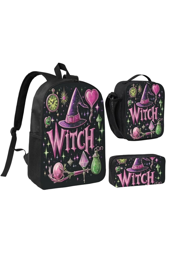 Magic Hat Backpack 17 Inch Set with Lunch Bag and CaseDurableTravel Bag Combo for Work Commuting Daily Use