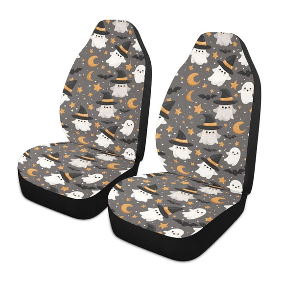 Magic Hat Ghost Pattern Car Seat Covers Front Seats Universal Fit for Sedan SUV Truck Van