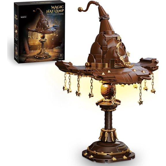 Magic Hat Lamp Building Set,  Gold Style Lamp Set with Stars and Chains, Collection Idea Home Dcor Gift Toy for Teens Adults  (698PCS)