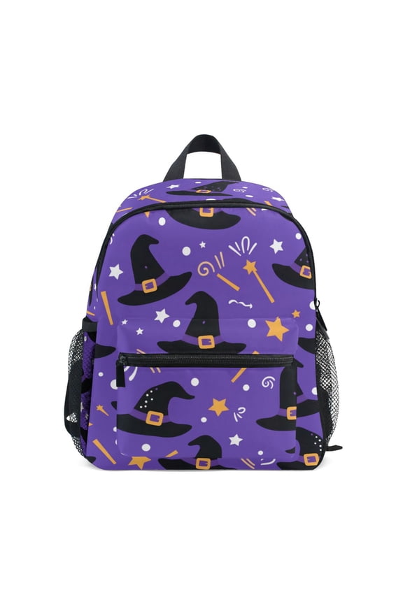 Magic Hat Pattern Mini Backpack Cute Small Backpack with Chest Strap and Whistle Ages 3-8