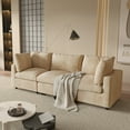 thumbnail image 1 of Magic Home 100.5" Modular Sectional Sofa, Modern Chenille L Shaped Cloud Couches Khaki Couch for Living Room, Apartment, Office, 3-Seat, Khaki, 1 of 11