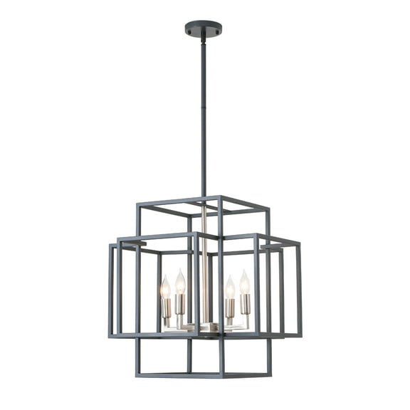 Magic Home 4 - Light Lantern Rectangle Chandelier Pendant Lighht Grey Light Arms
