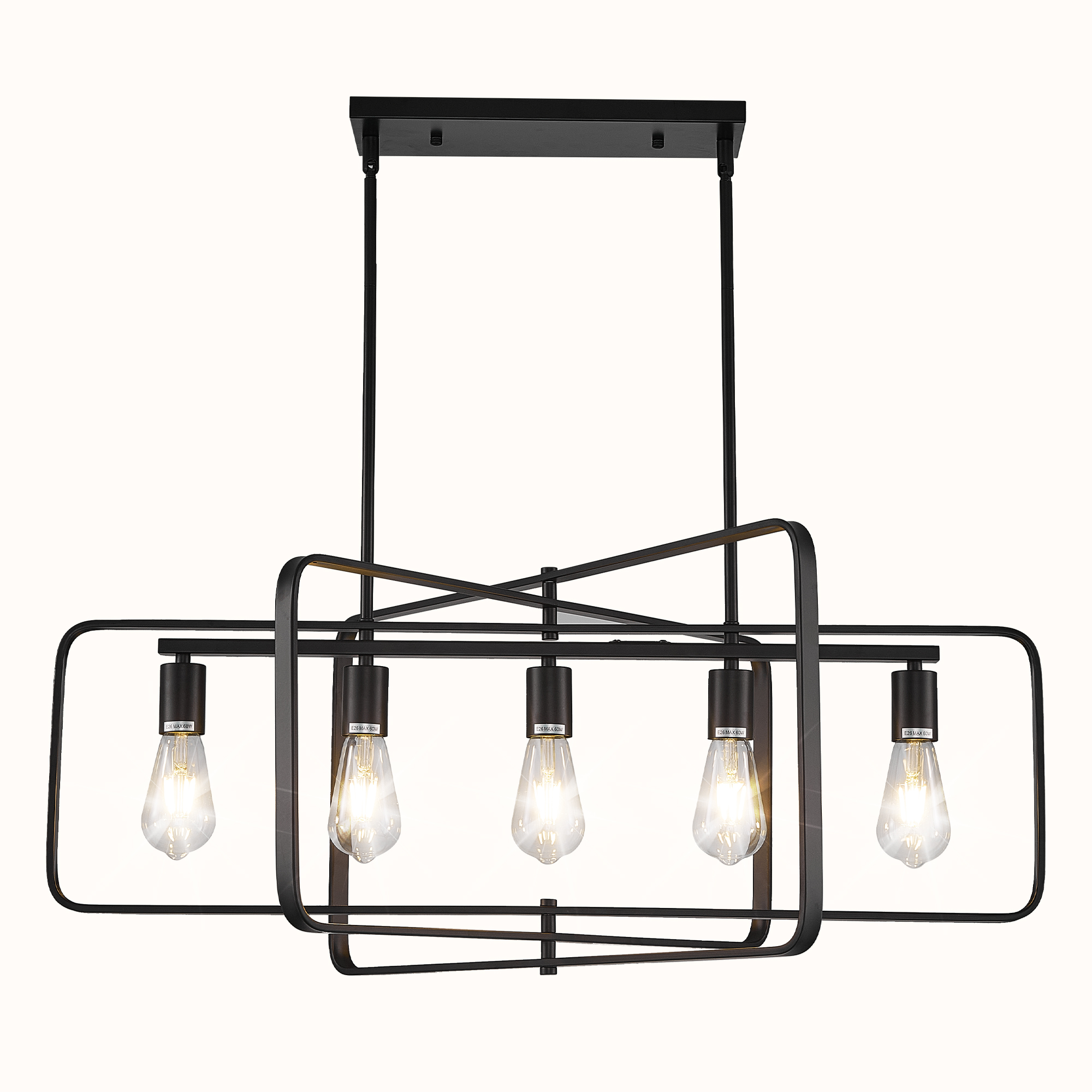 Desaki Kitchen Island Style Matte Black 5-light Chandelier - Walmart.com