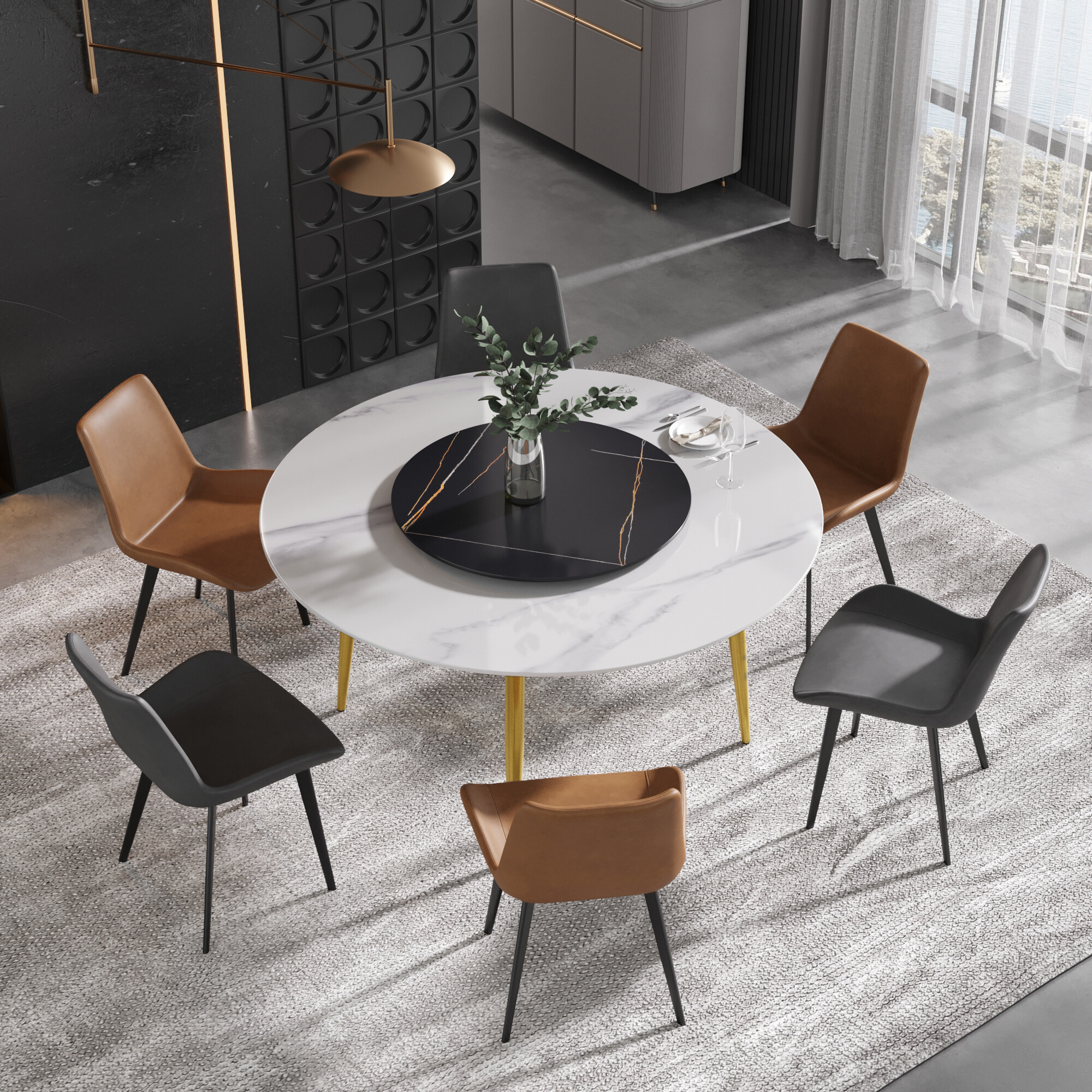 Round Metal Dining Table