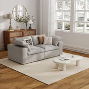 The Magic Home 79" Sofa Couch, Cloud Modular Sectional Sofa, Linen Loveseat Modern Comfy Cloud Sofa for Living Room, Apartment, Small Space, Washable Replaceable Covers, 2 Seater Grey Couch