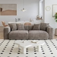 thumbnail image 1 of Magic Home Convertible Sectional Sofa Modular Couch,Modern Corduroy Sofa with Pillows for Living Room,Apartment and Small Space,2-Seat Sofa,Brown, 1 of 14