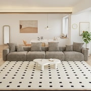 Magic Home Convertible Sectional Sofa Modular Couch,Modern Corduroy Sofa with Pillows for Living Room,Apartment and Small Space,4-Seat Sofa,Brown