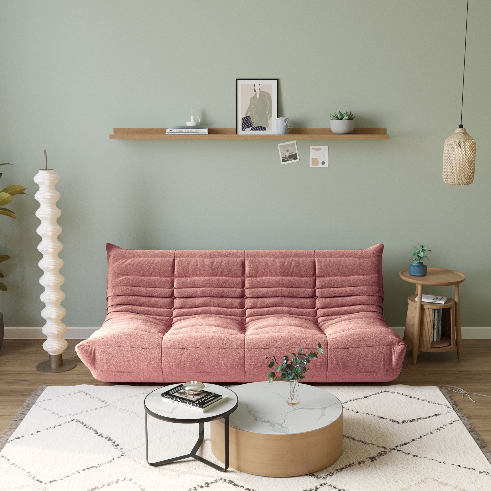 Pink floor sofa discount