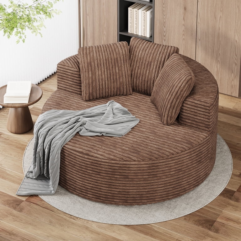 Magic Home Soft Individual Togo Sofa, Cozy Fleece Memory Foam Couch for Small Space, Living Room or Bedroom, Beige