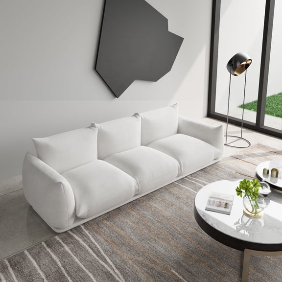 Magic Home Modular Sectional Sofa Floor sofa Foam Couch L-Shaped Sofa Chenille Couch 3-Seat Sofa Sectional Couch for Living Room,Beige