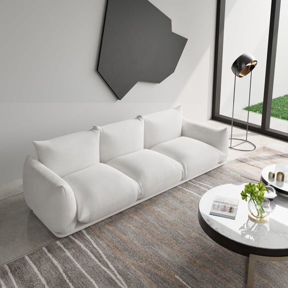 Magic Home Modular Sectional Sofa Floor sofa Foam Couch L-Shaped Sofa Chenille Couch 3-Seat Sofa Sectional Couch for Living Room,Beige