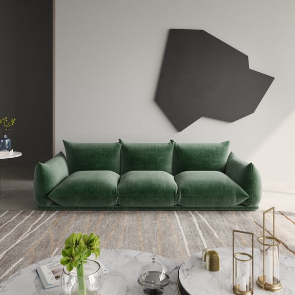 Magic Home Modular Sectional Sofa Floor sofa Foam Couch L-Shaped Sofa Chenille Couch 3-Seat Sofa Sectional Couch for Living Room,Green