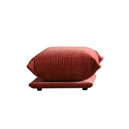Magic Home Modular Sectional Sofa Floor sofa Foam Couch L-Shaped Sofa Chenille Couch Ottoman for Living Room,Orange