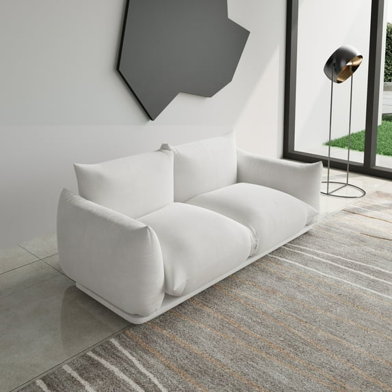 Magic Home Modular Sectional Sofa Floor sofa Foam Couch Loveseat Sofa Chenille Couch 2-Seat Sofa Sectional Couch for Living Room,Beige