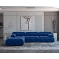thumbnail image 1 of Magic Home Modular Sectional Sofa,L-Shaped Sofa Velvet Couch,3-Seat Sofa with Ottoman Convertible Sofa Set for Living Room,Blue, 1 of 10