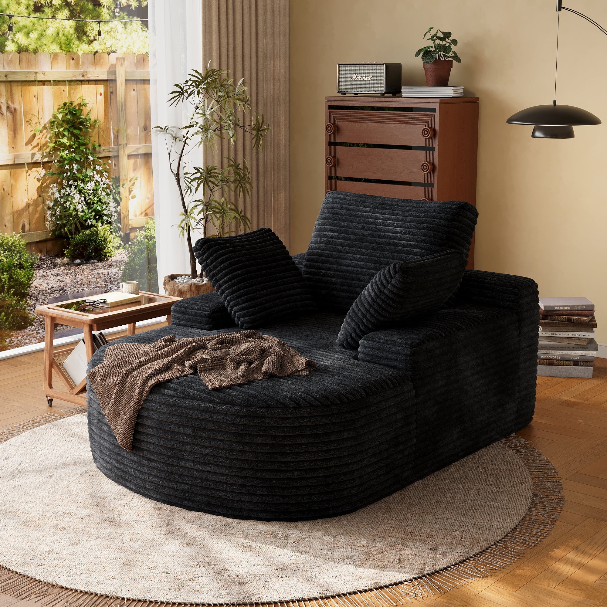Magic Home Oversized Chaise Lounge Chair Indoor, Modern Deep Seat Sofa ...