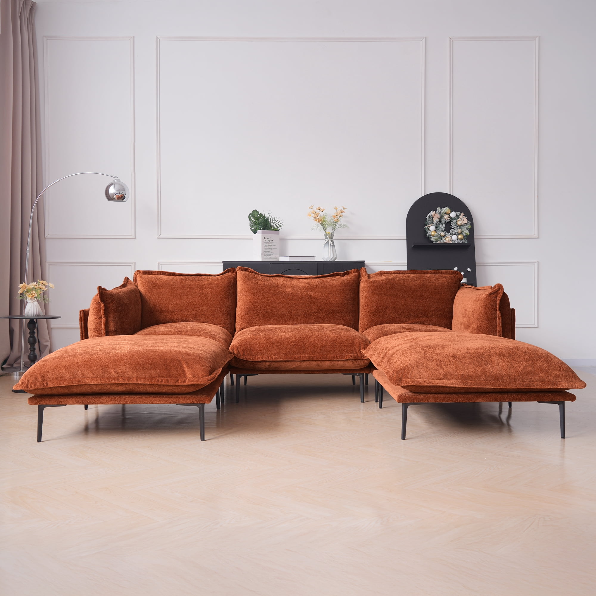 Magic Home Sectional Sofa with High Sofa Legs L-Shaped Couch Sofa