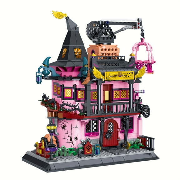 Magic House Building Blocks Toy, Witch'S Castle Assembly Board, Fairy Tale Series Construction Set, for Halloween